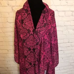 Beautiful Pink and Black Large Pashmina Scarf